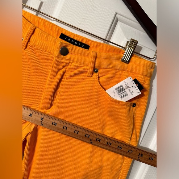 THEORY 6 VINTAGE Wilma Corduroy Straight Leg Crops Mid Rise FALL Autumn Gold - Picture 6 of 13